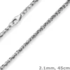 2,1mm Bingokette Goldkette Collier Halskette aus 585 Gold Weißgold 45cm