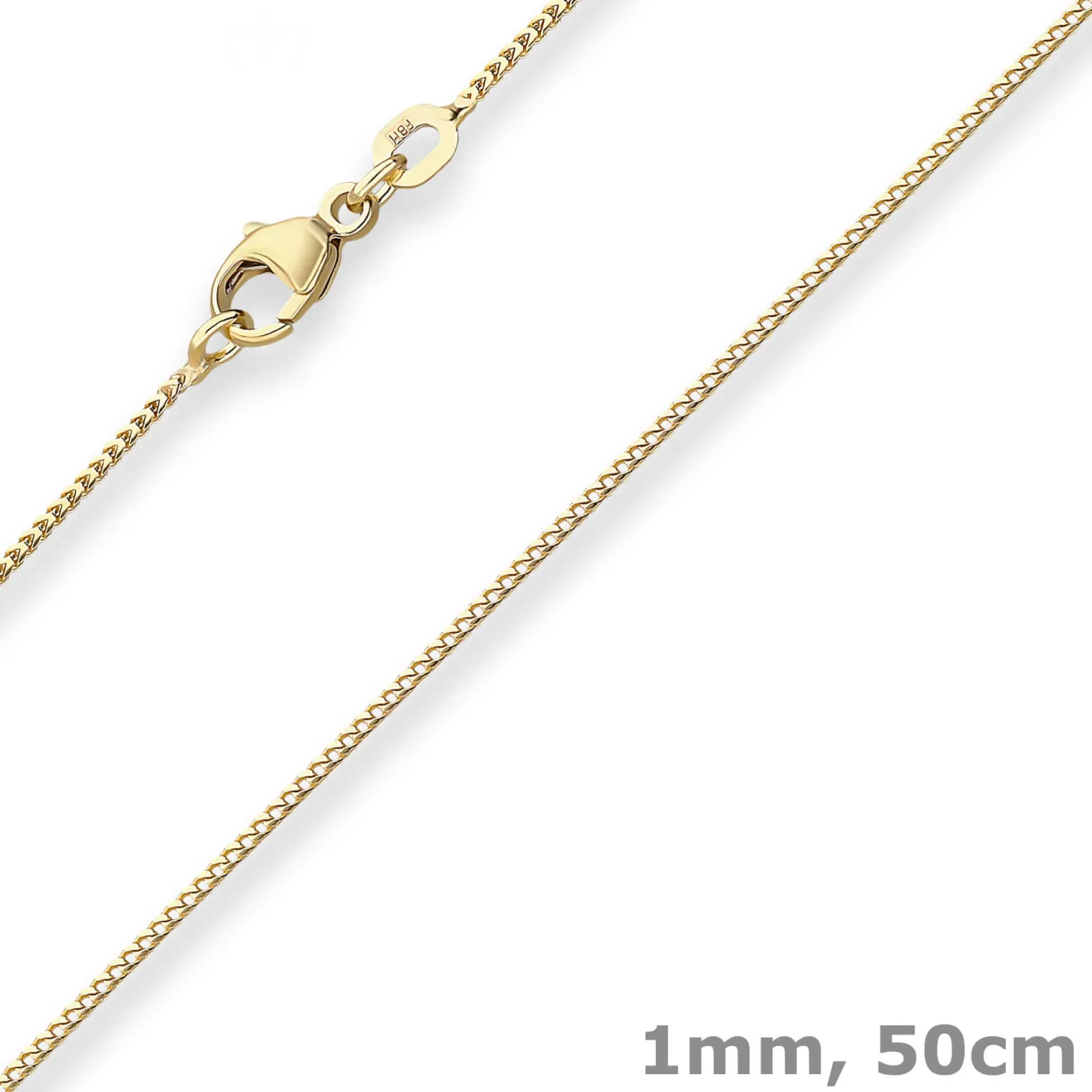 1mm Bingokette Goldkette Collier Halskette aus 585 Gold Gelbgold 50cm