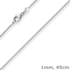1mm Bingokette Goldkette Collier Halskette aus 585 Gold Weißgold 45cm