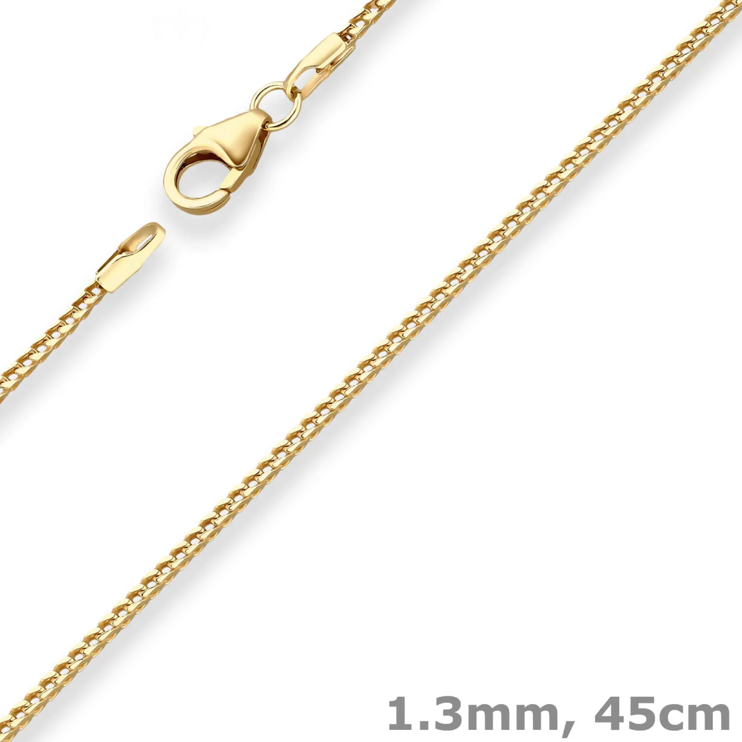 1,3mm Bingokette Goldkette Collier Halskette aus 585 Gold Gelbgold 45cm
