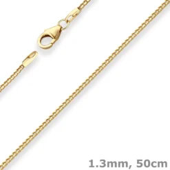 1,3mm Bingokette Goldkette Collier Halskette aus 333 Gold Gelbgold 50cm