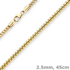 2,5mm Bingokette Goldkette Collier Halskette aus 375 Gold Gelbgold 45cm