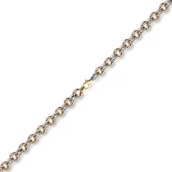 10mm breite Phantasiekette Halskette Collier aus 585 Gold weiß/rot 50cm