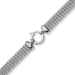 10mm breite Phantasie-Kette Halskette Collier aus 585 Gold Weißgold 45cm
