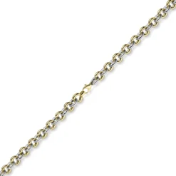 10mm breite Phantasiekette Halskette Collier aus 585 Gold gelb/weiß 45cm