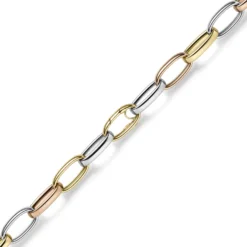 14mm breites Armband Armkette Armschmuck aus 585 Gold gelb/rot/weiß 22cm