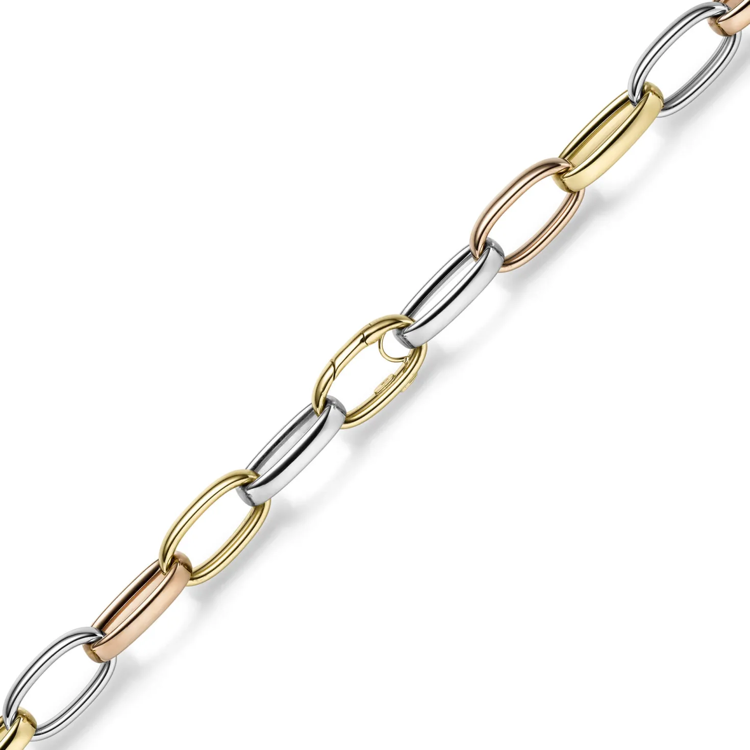 14mm breites Armband Armkette Armschmuck aus 585 Gold gelb/rot/weiß 22cm