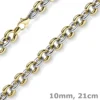 10mm breites Armband Phantasiekette Armschmuck aus 585 Gold gelb/weiß 21cm