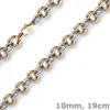 10mm breites Armband Phantasiekette Armschmuck aus 585 Gold weiß/rot 19cm
