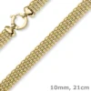 10mm breites Phantasie Armband Armkette aus 585 Gold Gelbgold 21cm