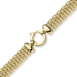 10mm breites Phantasie Armband Armkette aus 585 Gold Gelbgold 21cm