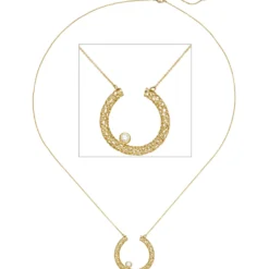 0,7mm Collier Ankerkette Anhänger mit Diamant 0.06Ct 750 Gelbgold 42-45cm