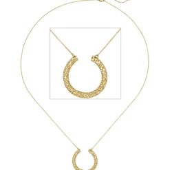 0,7mm Collier Ankerkette mit Anhänger geflochten, 750 Gold Gelbgold, 42-45cm