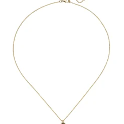 0,9mm Collier Ankerkette mit Anhänger aus Rauchquarz, 585 Gold Gelbgold, 45cm