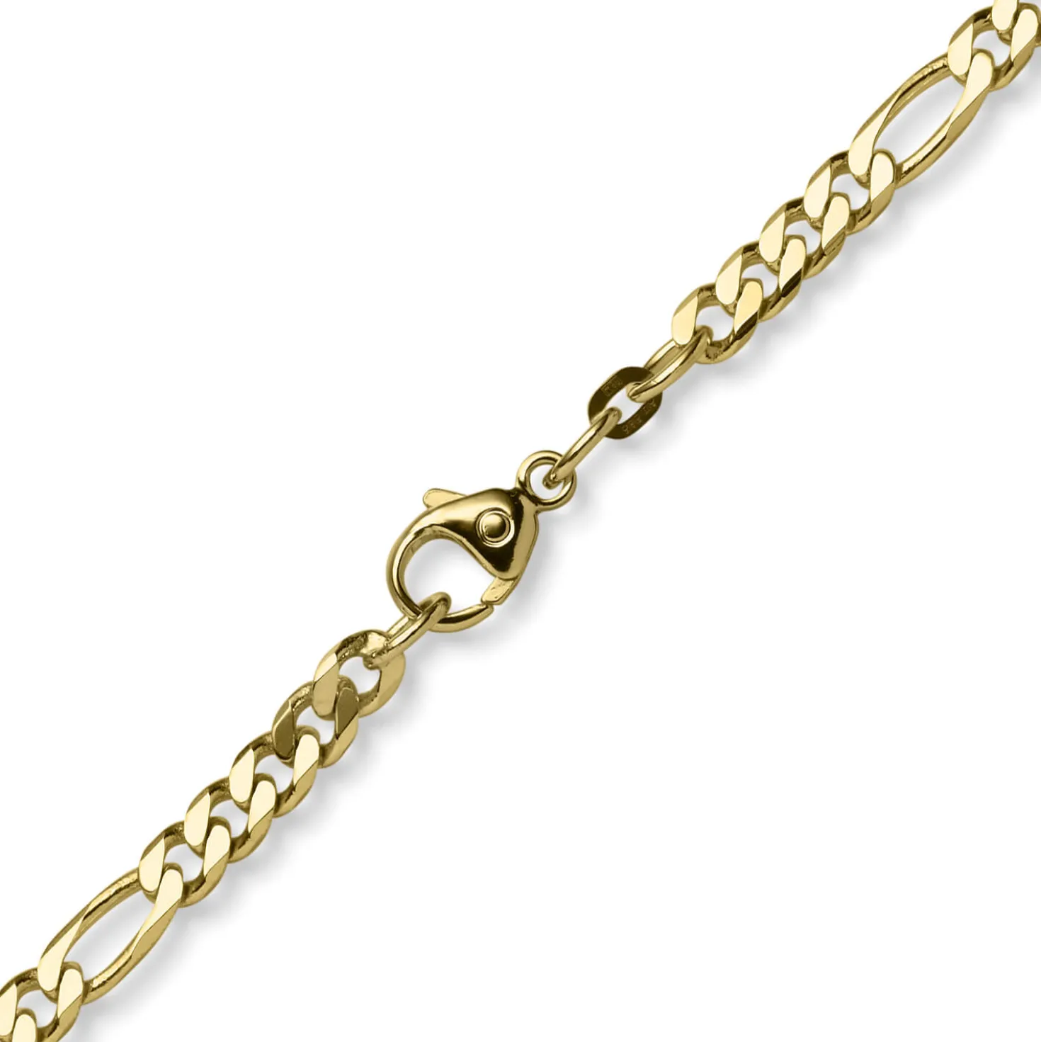 5,5mm Collier diamantierte Figarokette aus 585 Gold Gelbgold Halsschmuck, 60cm