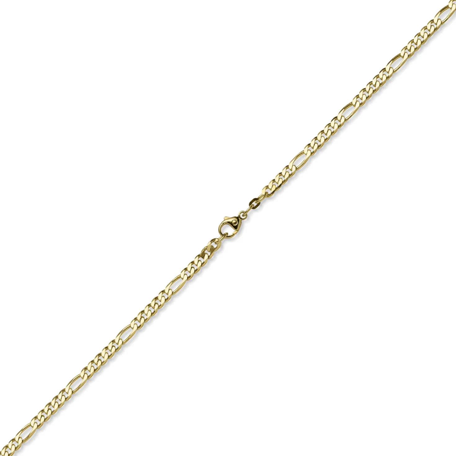4,5mm Collier diamantierte Figarokette aus 585 Gold Gelbgold Halsschmuck, 60cm