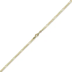 3,5mm Collier diamantierte Figaro-Kette aus 585 Gold Gelbgold Halsschmuck, 60cm