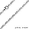 6mm Collier Erbskette Collier aus 585 Gold Weißgold Halsschmuck Halskette, 50cm