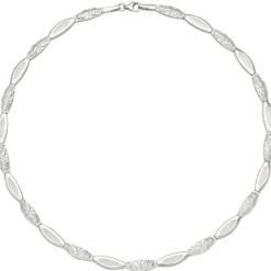 6,2mm Collier Halskette aus 925 Silber mattiert & gehämmert 45cm Halsschmuck