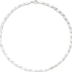 4,6mm Collier Halskette aus 925 Silber mit 210 Zirkonia 45cm Halsschmuck Damen