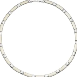 6,4mm Collier Halskette Halsreif Halsschmuck, teilmattiert, Edelstahl, 47cm