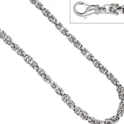7,2mm Collier Halskette Königs-Erbskette aus echtem 925 Silber rhodiniert, 50cm