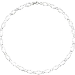 7,7mm Collier Halskette 925 Silber teilmattiert & rhodiniert 45cm Halsschmuck