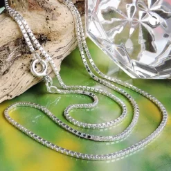 1mm Collier Kette Halskette, Venezianer, 925 Echtsilber, Damen, 40cm