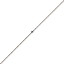 1,8mm Collier Kugelkette aus 585 Gold Weißgold Rotgold bicolor Halsschmuck, 45cm