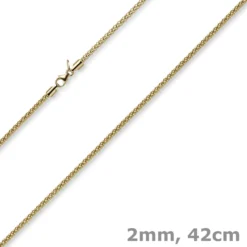 2mm Collier runde Himbeer-Kette aus 585 Gold Gelbgold Halsschmuck Halskette 42cm