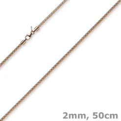 2mm Collier runde Himbeer-Kette aus 585 Gold Rotgold Halsschmuck Halskette, 50cm