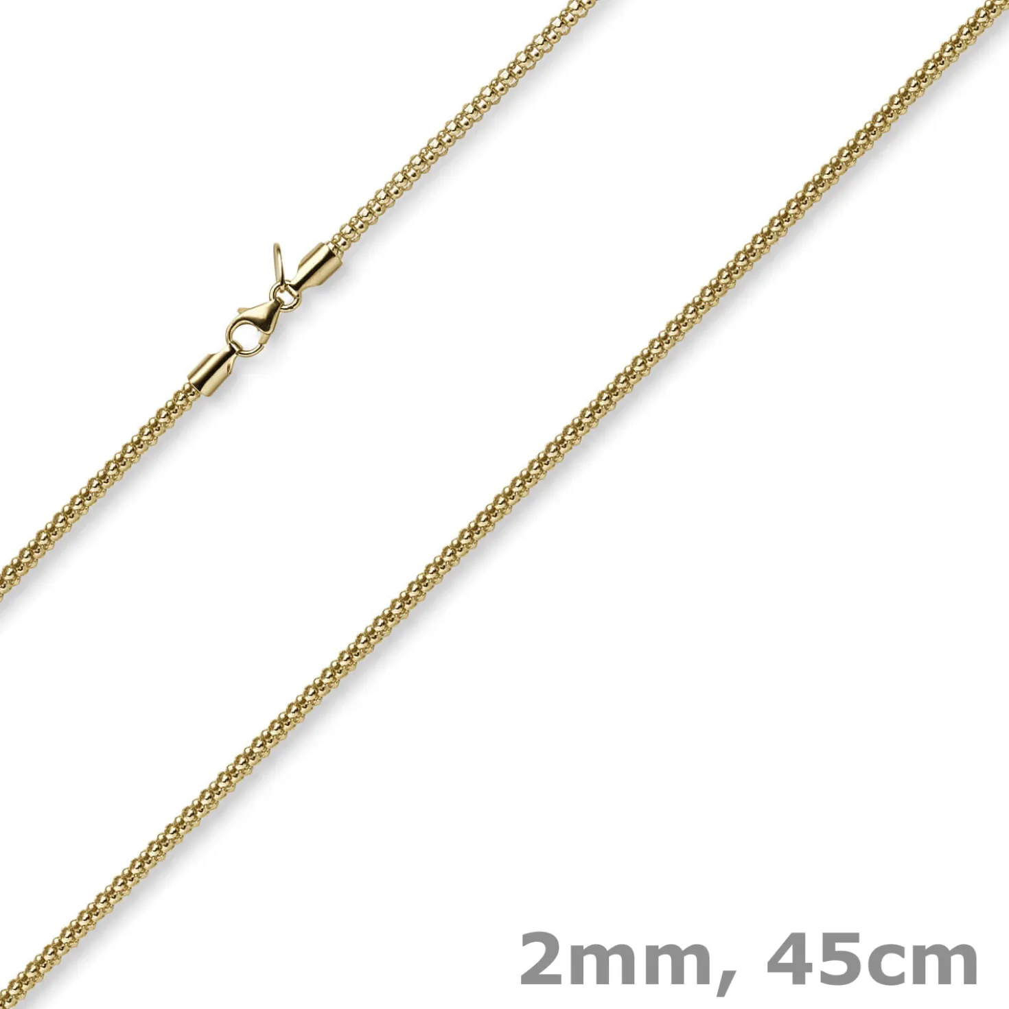2mm Collier runde Himbeer-Kette aus 585 Gold Gelbgold Halsschmuck Halskette 45cm