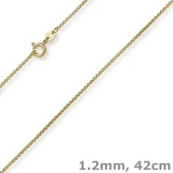 1,2mm Collier runde Veneziakette aus 585 Gold Gelbgold Halsschmuck, 42cm