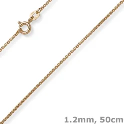 1,2mm Collier runde Veneziakette aus 585 Gold Rotgold Halsschmuck, 50cm