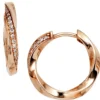 16,5mm Creolen Ohrringe mit 30 Diamanten 0.12Ct W/SI Brillanten 585 Gold Rotgold