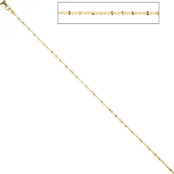 1,3mm Criss-Cross Halskette Collier aus 333 Gold Gelbgold, Goldkette Damen 42cm