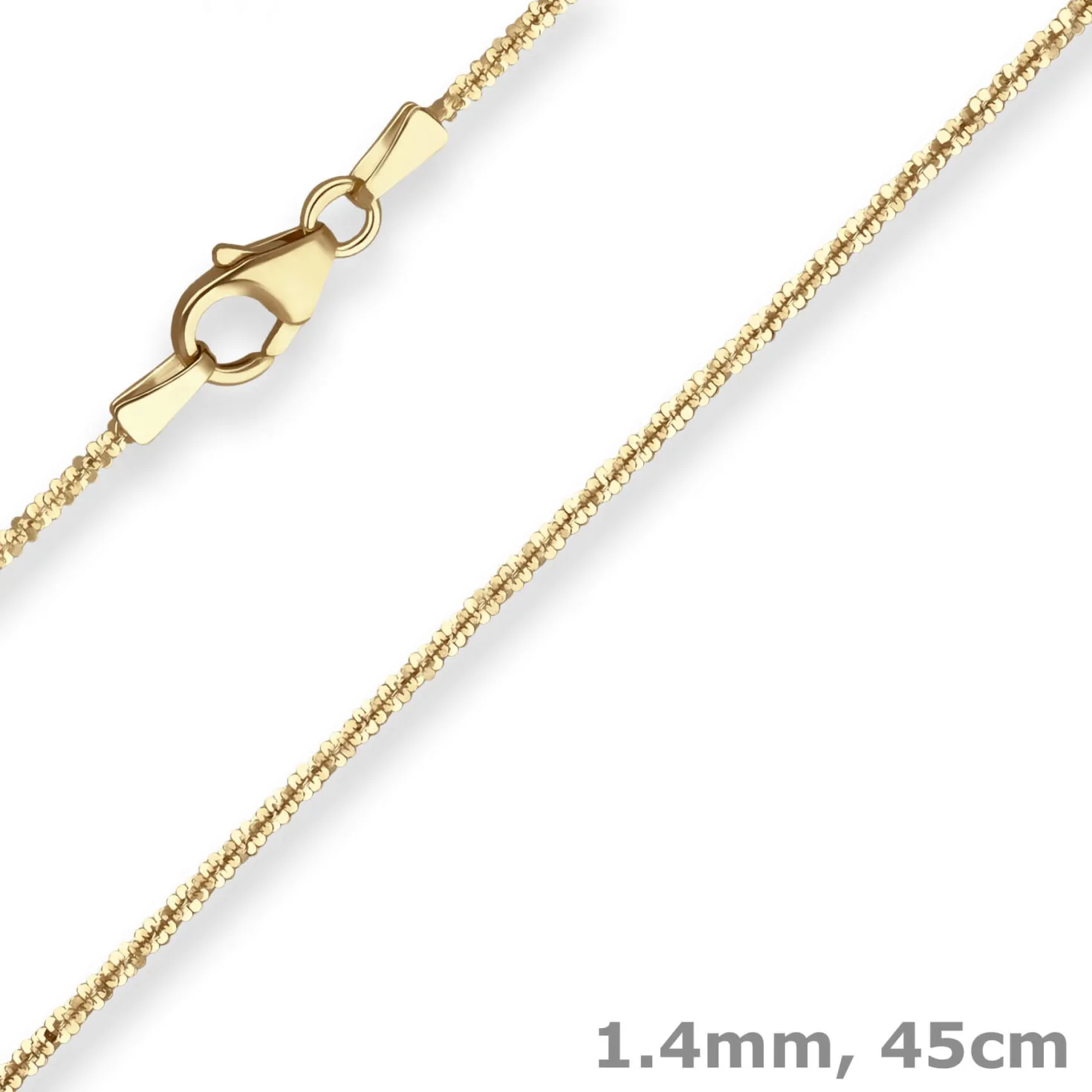 1,4mm Criss-cross-Kette Goldkette Collier Halskette aus 333 Gold Gelbgold 45cm