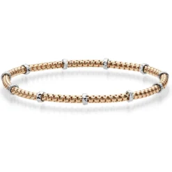 2mm Cubic-Armband mit Rollo elastisch 750 Gold Rotgold Weißgold stretch flexibel