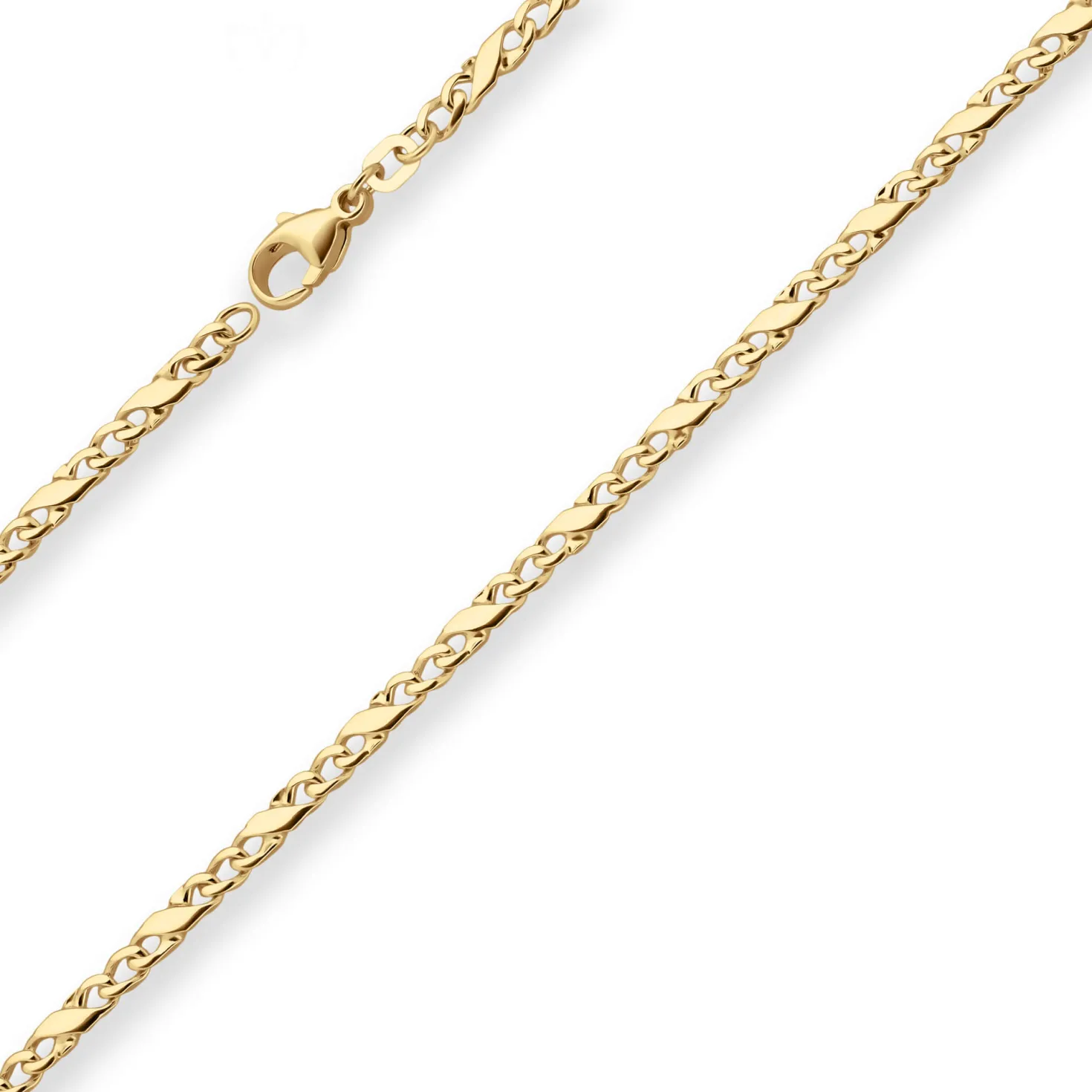 3,4mm Dollarkette Goldkette Collier Halskette aus 333 Gold Gelbgold 45cm