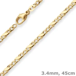 3,4mm Dollarkette Goldkette Collier Halskette aus 333 Gold Gelbgold 45cm
