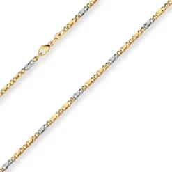 2,7mm Dollarkette Goldkette Collier Halskette aus 585 Gold gelb/weiß 45cm