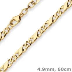 4,9mm Dollarkette Goldkette Collier Halskette aus 333 Gold Gelbgold 60cm