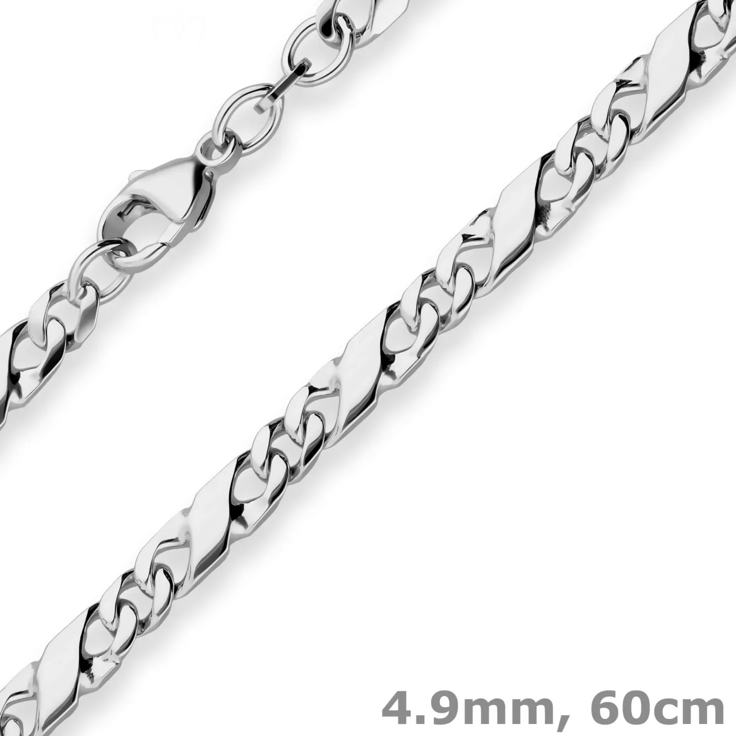 4,9mm Dollarkette Silberkette Collier Halskette aus 925 Silber rhodiniert 60cm