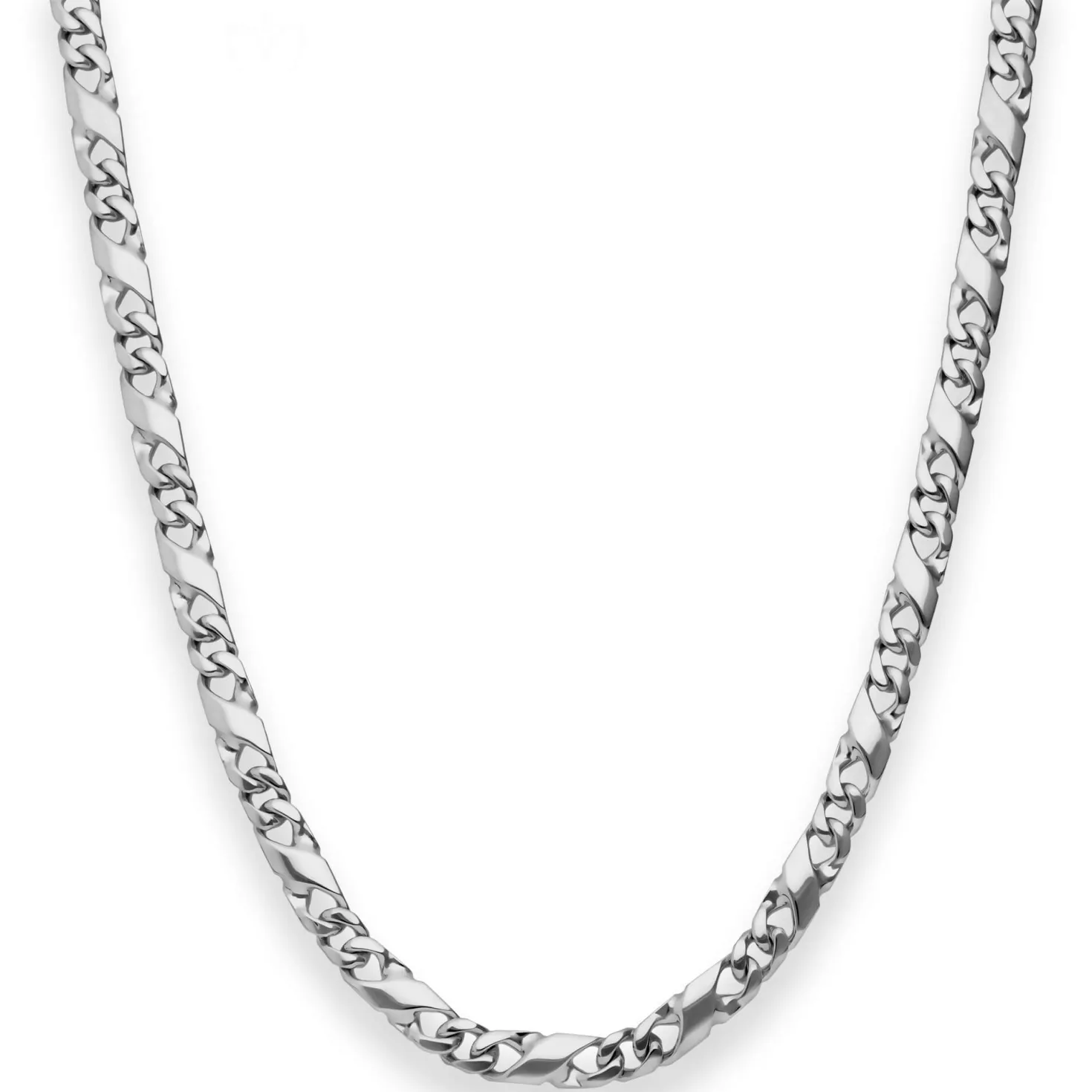 4,9mm Dollarkette Silberkette Collier Halskette aus 925 Silber rhodiniert 60cm