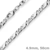 4,9mm Dollarkette Silberkette Collier Halskette aus 925 Silber rhodiniert 50cm