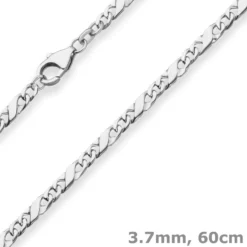 3,7mm Dollarkette Silberkette Collier Halskette aus 925 Silber 60cm
