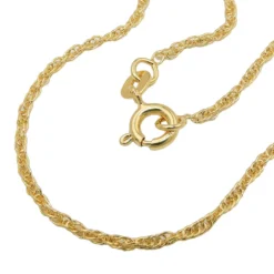 1,6mm Doppelanker-Kette gedreht Halskette Collier aus 9Kt 375 Gold Gelbgold 45cm