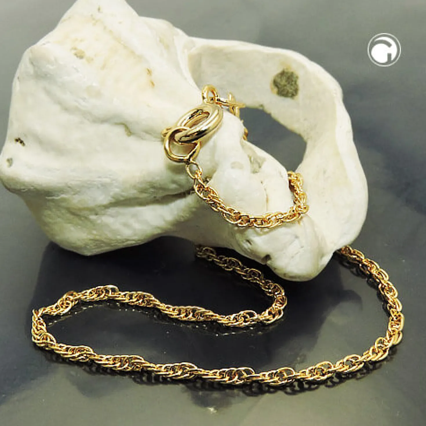 1,6mm Doppelanker-Kette gedreht Halskette Collier aus 9Kt 375 Gold Gelbgold 45cm
