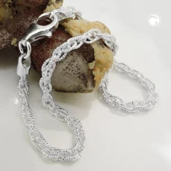 3mm Doppelankerkette Halskette Kette Collier, 925 Silber, 45cm