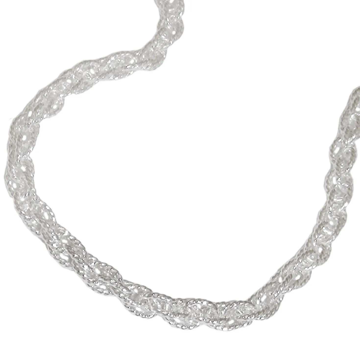 3mm Doppelankerkette Halskette Kette Collier, 925 Silber, 50cm, Unisex